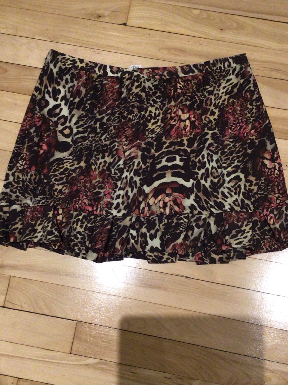 SHAN Leopard Print Ruffle Swim Skirt